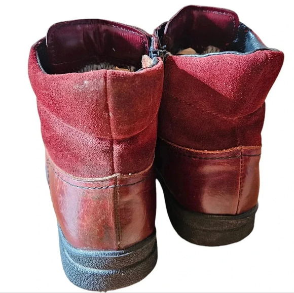 Saute Mouton Riley Suede Leather Boho Fall Winter Women's Ankle Boots Red  Sz 38 - Picture 7 of 16
